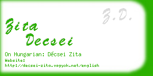 zita decsei business card