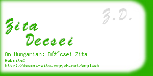 zita decsei business card